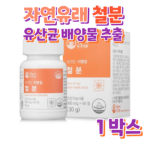 비헴철 철분제 60정 2개월분 유산균 배양물 추출 자연유래 철분 임산부 수유부 성장기 청소년 어린이 남녀노소, 1개