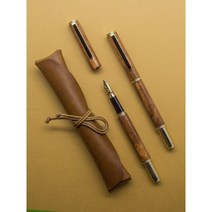디킨스 만년필 부빙가(가죽케이스 포함), EF, 한글 필기