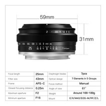 캠코더렌즈 카메라렌즈 TTartisan 25mm F2 APS-C 렌즈 초상화 후지 X 소니 캐논 EOS R 올림푸스 M4/3 L 마, 03 M4/3