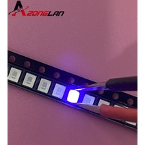 수리용 led칩 라이트비드 100pc 다이오드 2835 SMD UV LED 보라색 램프 비드 410nm 자외선 발광 울트라 바, 한개옵션0, 한개옵션1