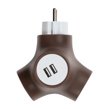 파워존 테트라포드 디자인 멀티탭 2구 USB 브라운, 1개, 단품