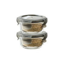 락앤락 오븐글라스 내열유리 밀폐용기 2개 - 냉장고.냉동실정리 전자렌지반찬통 이유식.햇반밥보관 레인지, 130ml