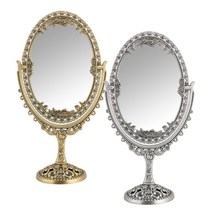 5myshop_큐빅 타원 거울(양면) - 중 탁상 클래식 앤틱금속 엔틱 화장 대 형_5myshop, ★옵션품확인_주석