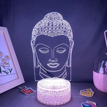 LED 천수관음 염주 석가모니 3D 네온 야간 조명 생일 친구 침실 테이블 책상 장식 컬러풀한 용암 램프, Lava Lamp Base, [01] 7 color no remote