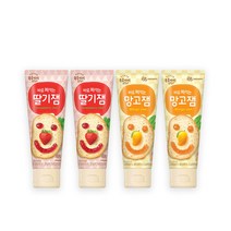 복음자리 짜먹는 잼100g(딸기2개+망고2개), 1세트