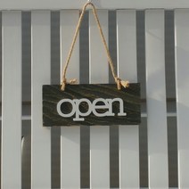 우드 open close 나무 알림판 안내판 표지판 오픈 클로즈 양면팻말걸이용 문패 수제제품, 모스그린 빈티지