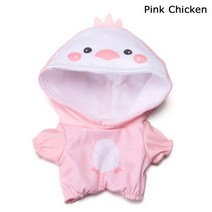 인형 액세서리 귀여운 돌 봉제 옷 20cm 스트레이 동물 만화 점프수트 메신저 가방 캔버스 신발 장난감, [18] pink chicken