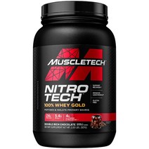 머슬테크 Muscletech 퍼포먼스 시리즈 Nitro Tech 100％ 유청 골드 더블 리치 초콜릿 맛 921g(2.03lbs) US 직배송