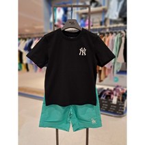 MLB키즈 베이직 스몰로고 반팔 반바지 세트 7ATSB0433/7ASM00233-BKS/MTS