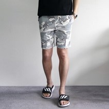 쿼터 3XL까지 남자 카모 데끼 밴딩 반바지