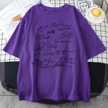 티셔츠 2022 여름 수식 여성 빅뱅 이론 남성 Streetwear 브랜드 의류, 2M, 08 Purple