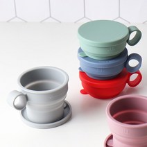 살림미담 실리콘 접이식컵 휴대용 머그잔 5color, 1개, 핑크