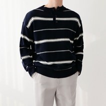 헨리넥 단가라 스트라이프 라운드 니트(4color)