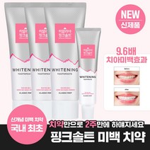 [국내최초 신개념 미백치약] 히말라야 핑크솔트 화이트닝 치약 클래식민트 100g*3개+치약 30g, 단품