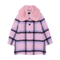 닥스 리틀 DAKS LITTLE 변형체크 핑크퍼 코트 DQW12CC61M PK