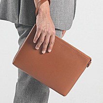 심플한 스타일 소가죽 클러치백 브라운 사각 클러치