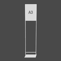 [매대인]삽입식 슬림형 모던 입간판 화이트 A3 HS-453
