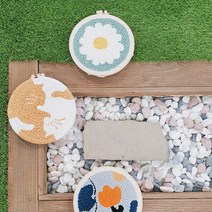 태광조명 DIY 펀치 니들 자수 집콕취미 식물과 자연, 해바라기