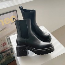 MO.37-1 라운드토 가보시 통굽 미들 첼시부츠(7cm)