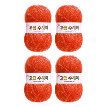 울클럽 별꽃수세미 DIY 고급수세미실 4볼세트 + 동영상제공, 107오렌지