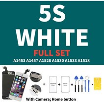 액정lcd For iPhone 5 5S 5SE 6 6S 7 8 Plus 6P 6SP 7P 8P LCD 디스플레이 용 AAA 품질 전체 세트 어셈블리 터치 스크린 디지타이저 교체 화, [20] 5S white Full Set