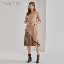 인베스트 인베스트 미들넥플리츠니트원피스_V2W1OP3321