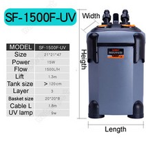 연못 여과기 필터 어항 배럴 3 대 1 침묵 정수 순환 펌프 외부 카트리지, [09] SF-UV, 09 SF-1500-UV