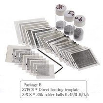용접용품 휴대용 미니 용접 납땜 27pcs BGA 템플릿 Sik tin Fixture 주석 솔더 볼 납땜 도구 Reballing Sta, 02 Package B