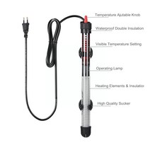 히터봉 110v220v 수족관 물고기용 조정 가능한 온도 조절 장치 히터 막대 50w100w F9d6 잠수정 가열, [06] F