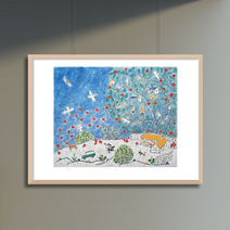 [그림닷컴] 제주생활의 중도 (150 Editions) Deep Blue 이왈종 판화, 그림만주문(액자X)