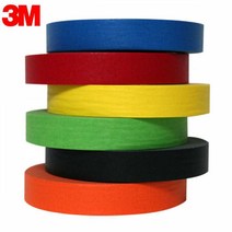 골든트리 3M 칼라 종이 마스킹테이프 20mm x 40M 6색 색깔 커버링 마킹 테이프, 3M 노란색 20mm x 40M 1개