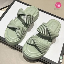 시크힐즈 여름 스폰지 더블 꼬임 라인 샌들 슬리퍼 01523