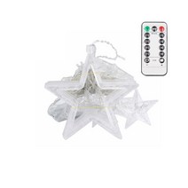 나이스조명 LED 크리스마스 장식 별 조명 은하수 무뚜기 트리전구, LED 별모양 장식등 USB 리모컨형(연노랑빛)
