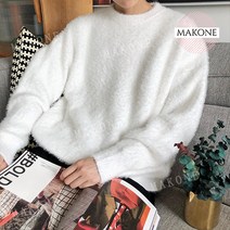 Makone 상표등록2023 해외 겨울 앙고라 인스 대박 라운드 니트 남 일계 한