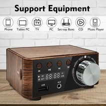 파워 앰프 스피커 리시버 50w + 50w 인피니언 ma12070 블루투스 5.0 디지털 오디오 클래스 d usb aux tf 홈 시어터 하이파이 스테레오 미니, 나무 색상