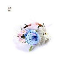 용용펫 강아지 고양이 꽃 목걸이 (파란색 흰색 분홍색), 파란색