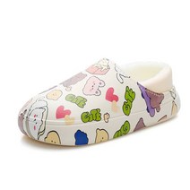 방수 두꺼운 바닥과 벨벳 따뜻한면 슬리퍼