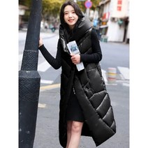 패딩 조끼 다운 여성 롱 후드 자켓 코트