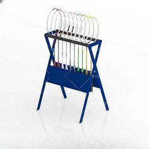 배드민턴 채 거치대 보관대 수납 경기장 테니스 라켓 선반대, 블루