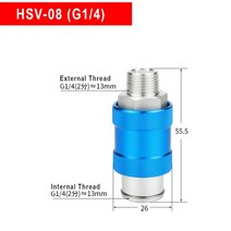1PCS HSV 06 / 08 10 15 핸드 슬라이드 밸브 흐름 제어 수동 스위치 배기 G1/8 1/4 3/8 스레드, 02 HSV-08