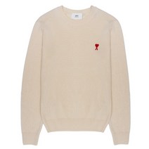 아미 남성 하트 로고 울 니트 크림 HKS001-001-709