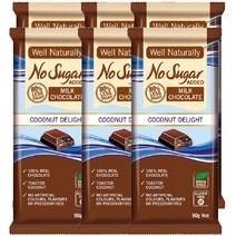 [웰 내츄럴리] 설탕무첨가 글루텐프리 밀크초콜릿 코코넛 딜라이트 90g, 6개