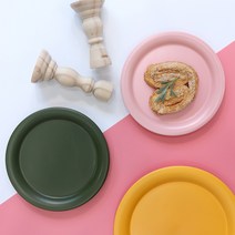 위즈라인 매트 원형 플레이트 3size, 핑크, 1개