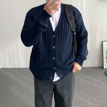 V넥 꽈배기 가디건 6color