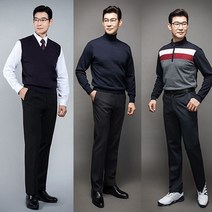 리빌모아 겨울신상 보온안감 허리밴드 사방스판 남성 정장바지