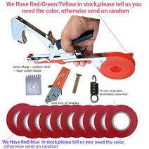 핸디 공구 농사 정원 묶는 기계 식물 정원 Tapetool Tapener 10 롤 테이프 야채 포도 토마토 오이 꽃에, 1set