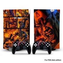 호환 PS5 디스크 에디션 콘솔 2개의 컨트롤러 커버 액세서리를 독극물 스파이더맨 광대 비, 1 건, Ps5dg-0355