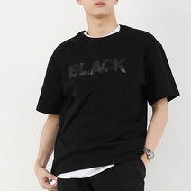 아우라큐 20수 트임 반팔티-BLACK 남여공용 빅사이즈 반팔 티셔츠