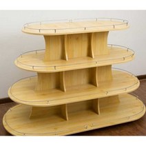 타원형 넓은 진열장 디스플레이 행사 호텔 전시 매대, 1개, 라운드 80x60x40x30 4단