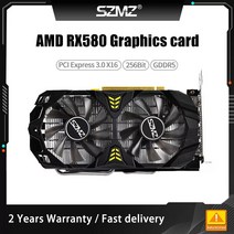 리퍼브 szmz rx 580 8gb 그래픽 카드 rx580 radeon 비디오 카드 gddr5 256bit 게임용 gpu 디스플레이 카드 placa de video 8gb, 없음